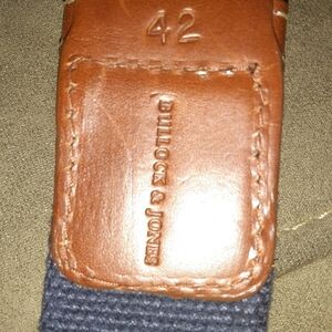 Bullock & Jones Men Braided B;UE Leather Belt Size 42 FOR FALL, CHRISTMAS SEASON